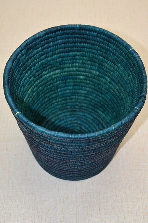 Sabai Grass & Palm Leaf Bin & Planter Teal (Large)