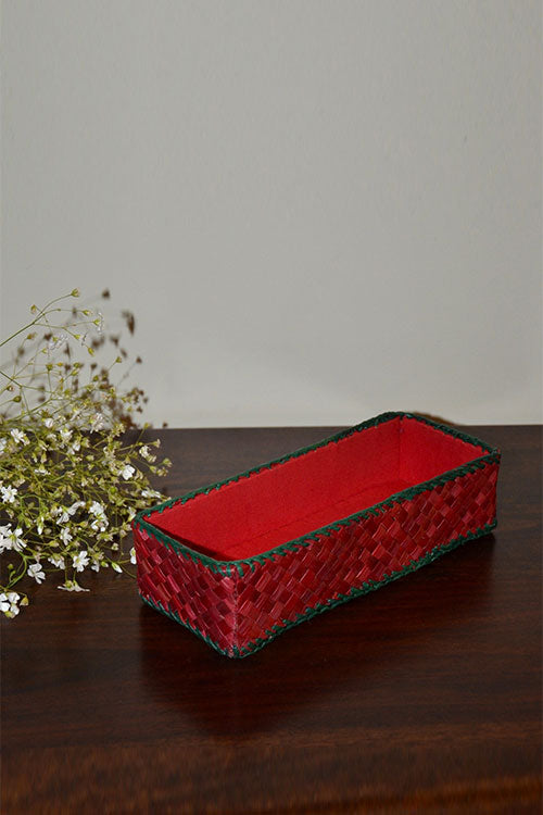 Screw Pine Utility Basket Small (Red)