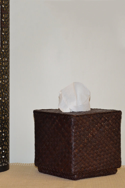 Screw Pine Boutique Tissue Box Brown