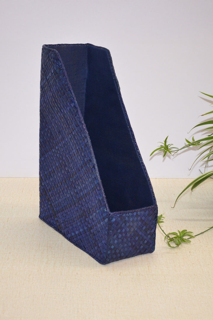 Screw Pine Magazine & File Holder Blue