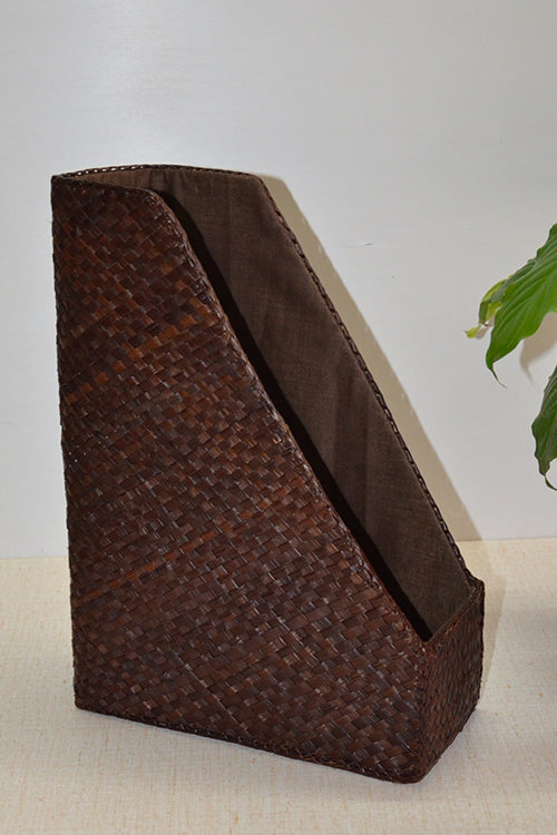 Screw Pine Magazine & File Holder Brown