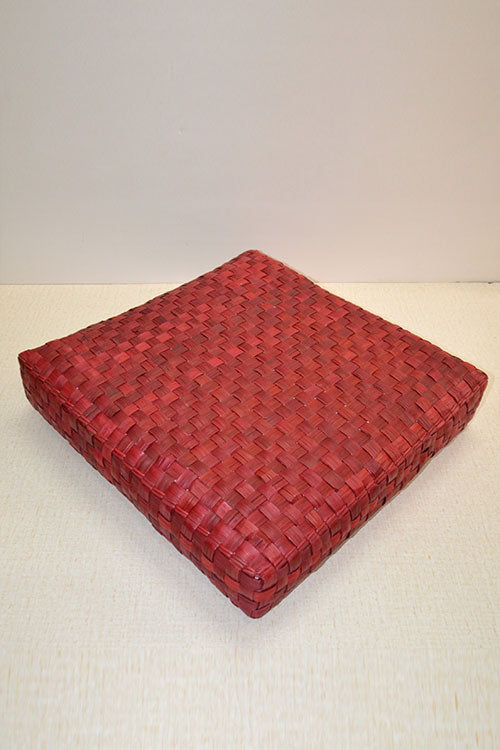 Screw Pine Square Floor Cushion Red
