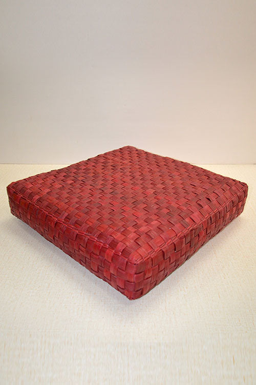 Screw Pine Square Floor Cushion Red