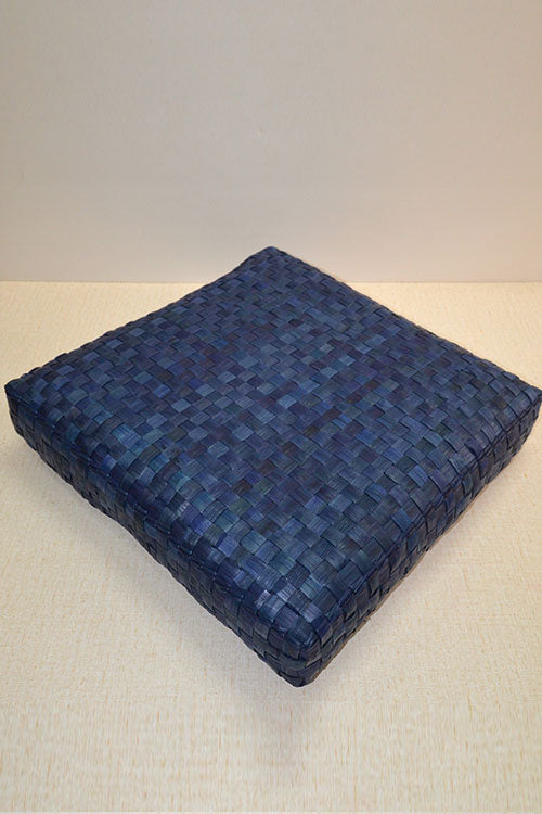 Screw Pine Square Floor Cushion Blue