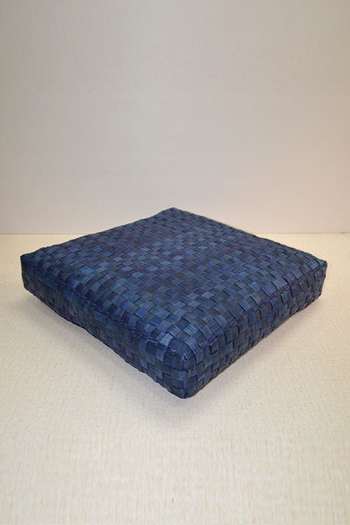 Screw Pine Square Floor Cushion Blue