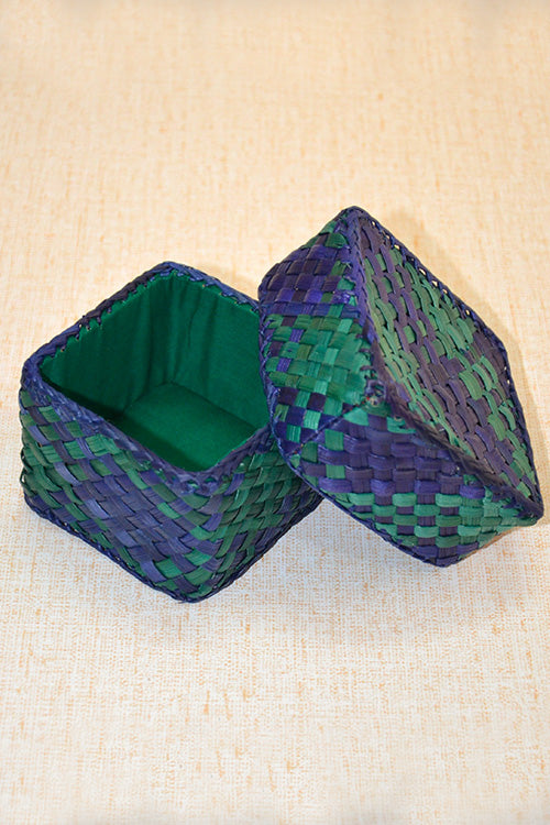 Screw Pine Gift & Trinket Box Green Blue