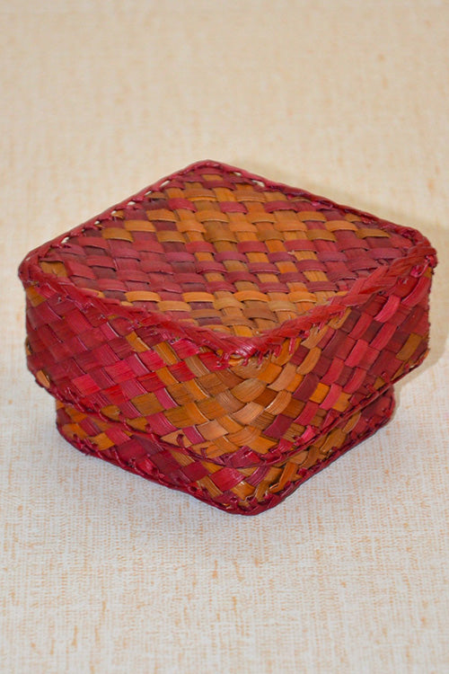 Screw Pine Gift & Trinket Box (Red-Orange)