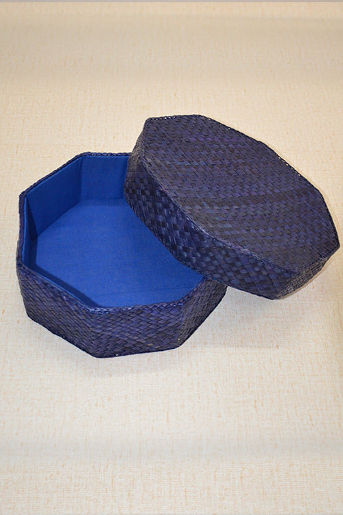 Screw Pine Hexagonal Storage & Utility Box Blue