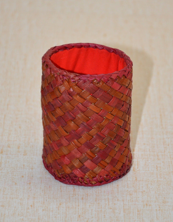 Screw Pine Pen Holder Red Orange