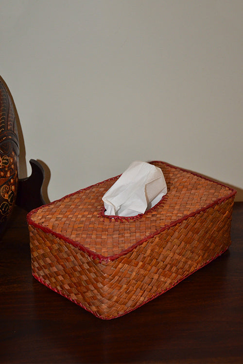 Screw Pine Rectangular Tissue Box Mustard