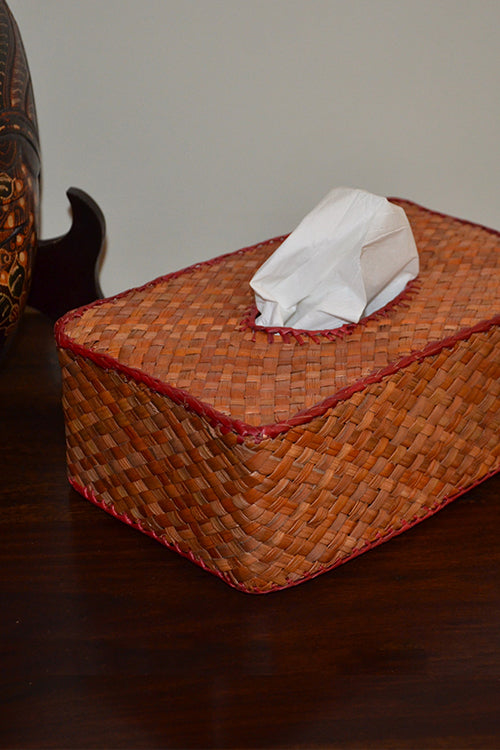 Screw Pine Rectangular Tissue Box Mustard