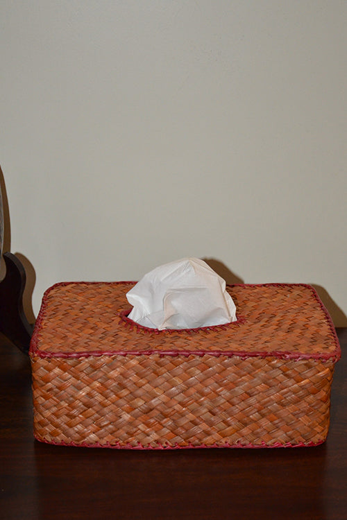 Screw Pine Rectangular Tissue Box Mustard