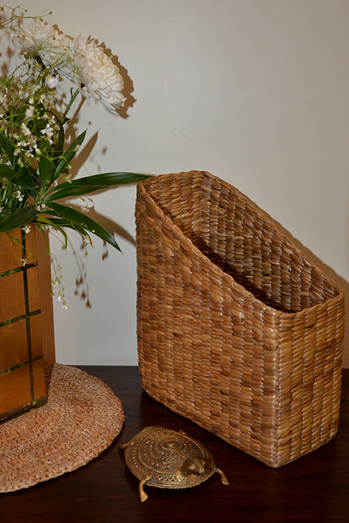 Water Hyacinth Magazine & File Holder Natural