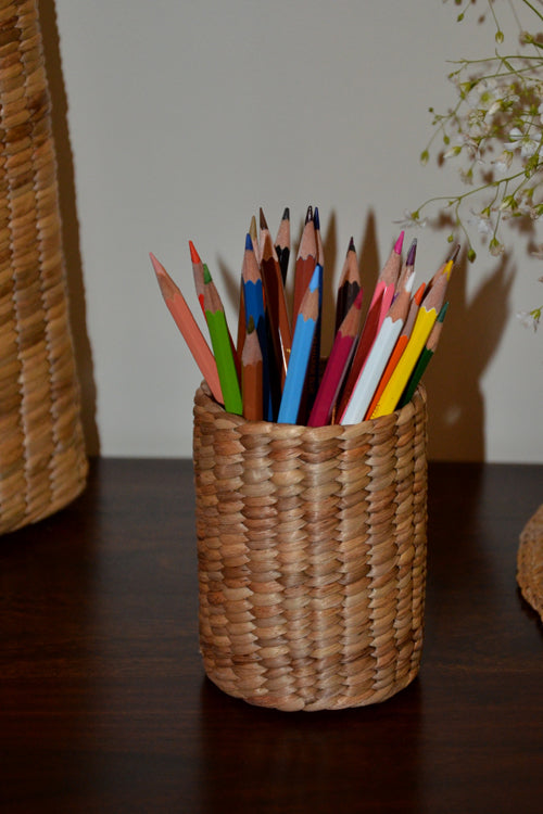 Water Hyacinth Pen & Cutlery Holder Natural