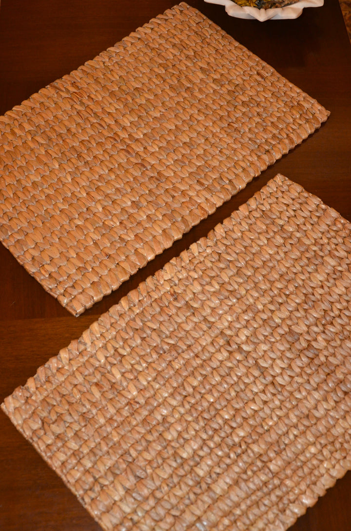 Water Hyacinth Rectangular Placemats Natural (Set of 2)