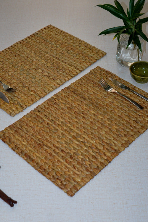 Water Hyacinth Rectangular Placemats Natural (Set of 2)