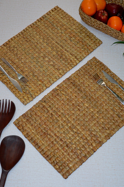 Water Hyacinth Rectangular Placemats Natural (Set of 2)