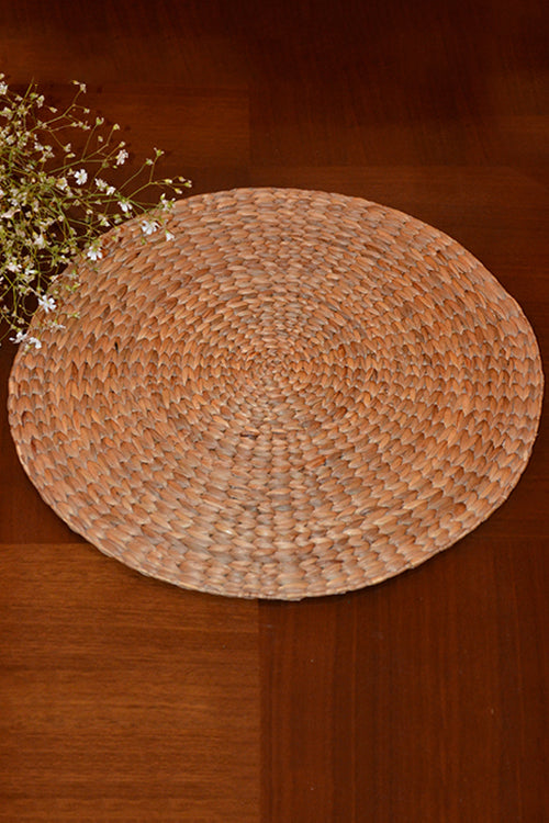 Water Hyacinth Round Mat Natural (15inch)