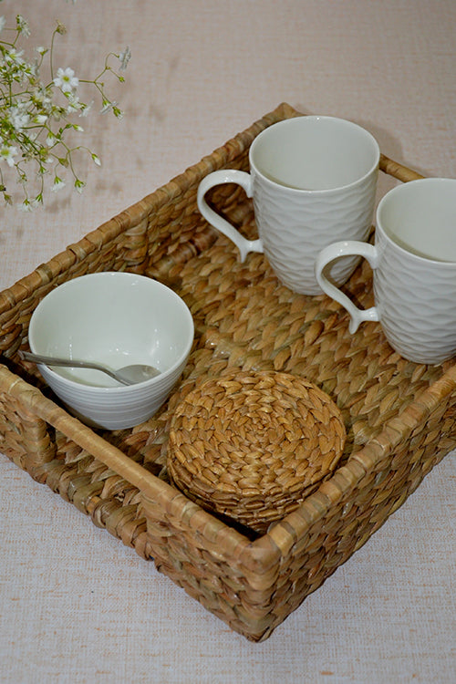 Water Hyacinth Rectangular Basket & Tray Natural