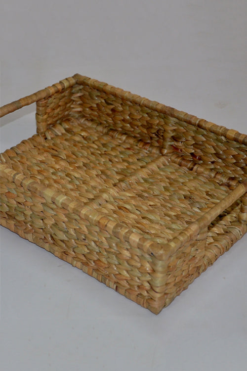 Water Hyacinth Rectangular Basket & Tray Natural