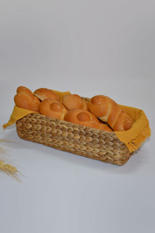 Water Hyacinth Rectangular Bread & Utility Basket Natural