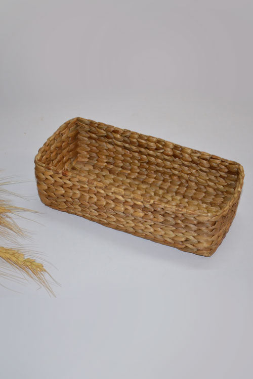 Water Hyacinth Rectangular Bread & Utility Basket Natural