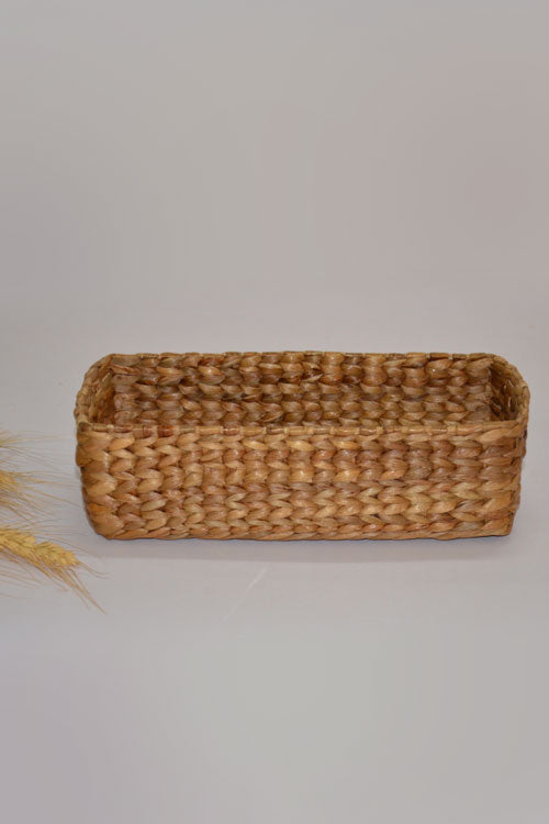 Water Hyacinth Rectangular Bread & Utility Basket Natural