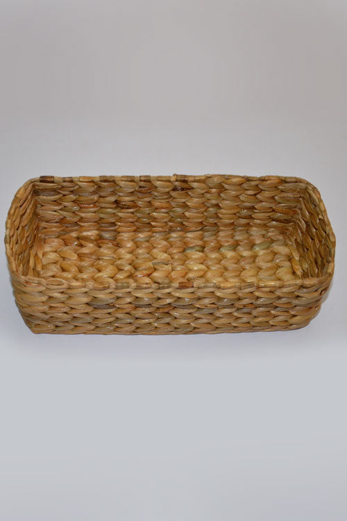 Water Hyacinth Rectangular Bread & Utility Basket Natural