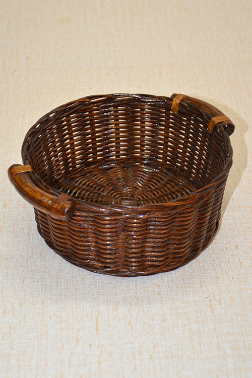 Rattan Round Bread & Utility Basket Brown
