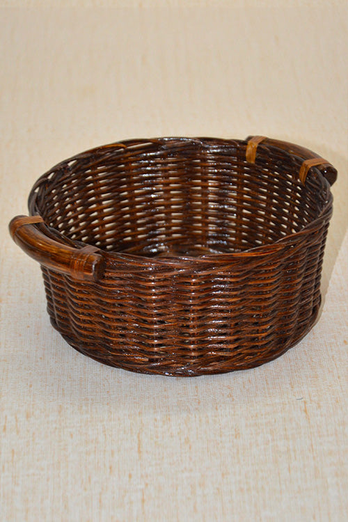 Rattan Round Bread & Utility Basket Brown