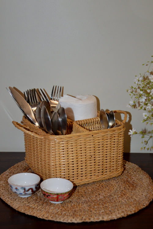 Rattan Cutlery Holder (Natural)