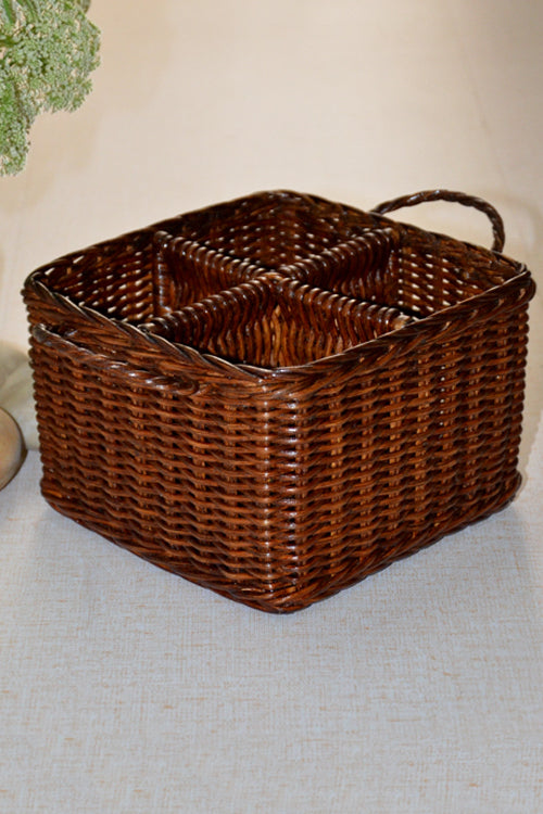 Rattan Cutlery Holder (Brown)