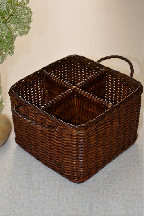 Rattan Cutlery Holder (Brown)
