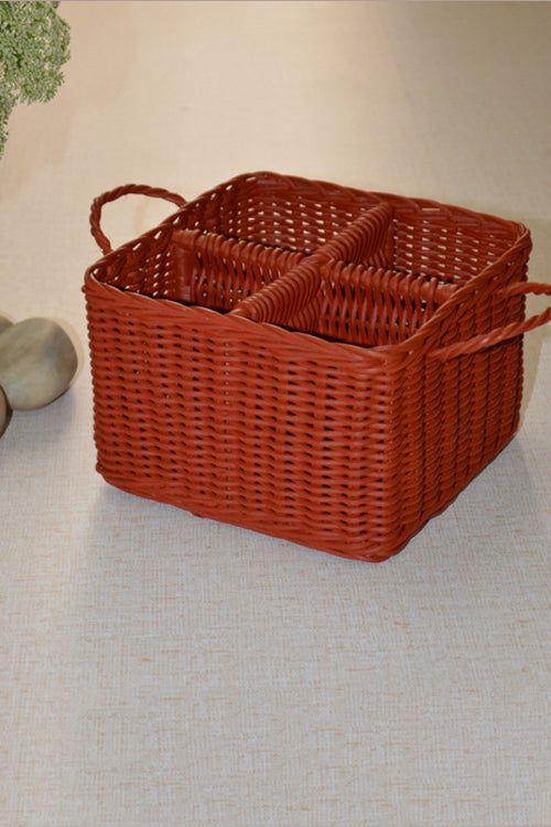 Rattan Cutlery Holder (Rust)