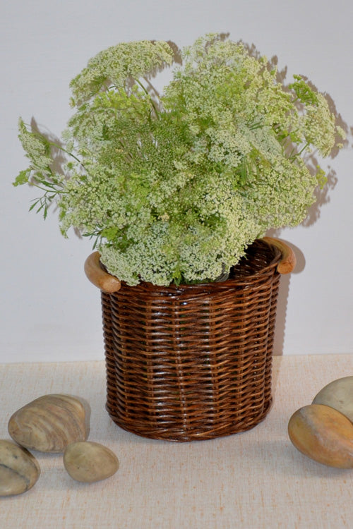 Rattan Planter Cutlery Holder (Brown)