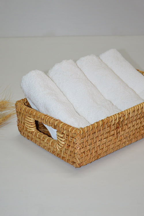 Cane Rectangular Utility Basket Natural