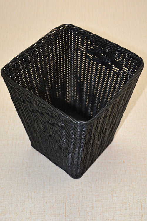 Rattan Waste Paper Basket Bin Charcoal