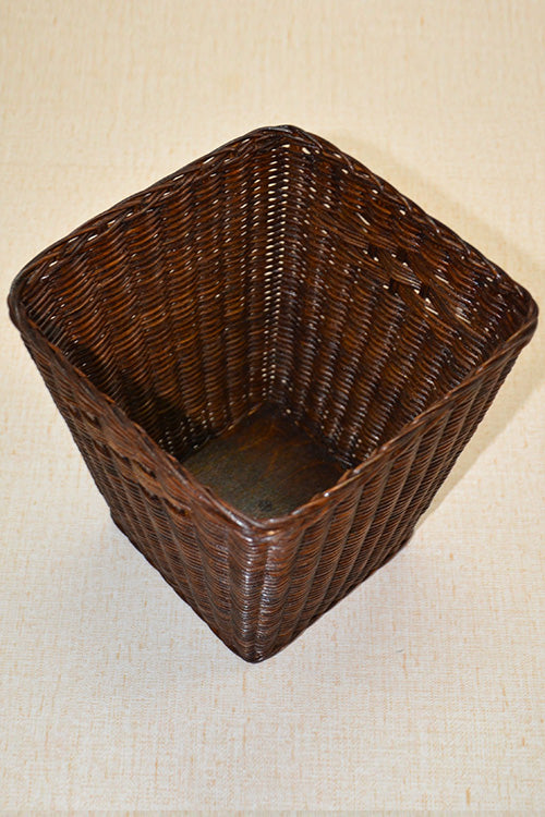 Rattan Waste Paper Basket Bin Brown