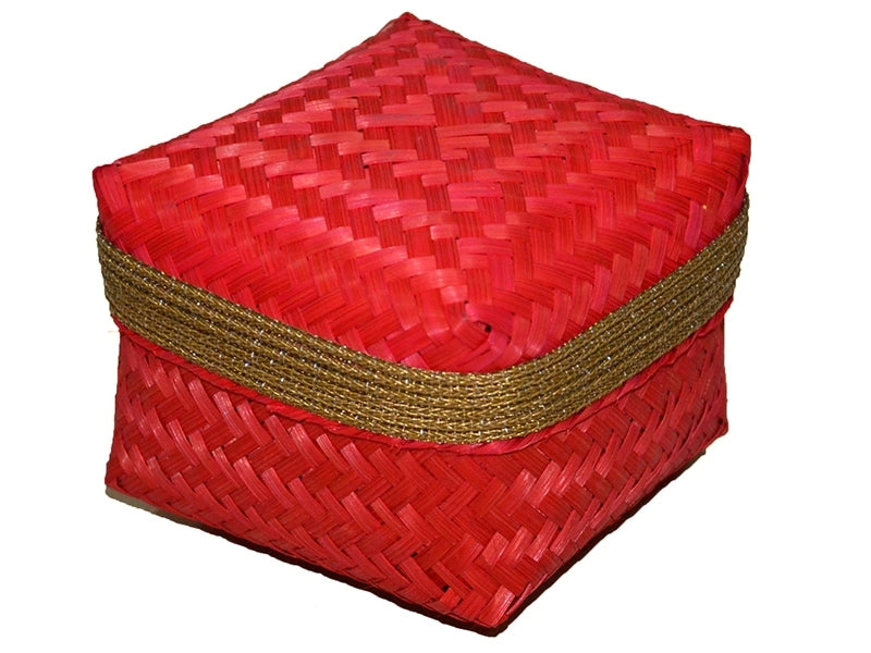Bamboo Sliver Zari Gift Box Small Red