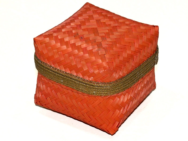 Bamboo Sliver Zari Gift Box Small Orange