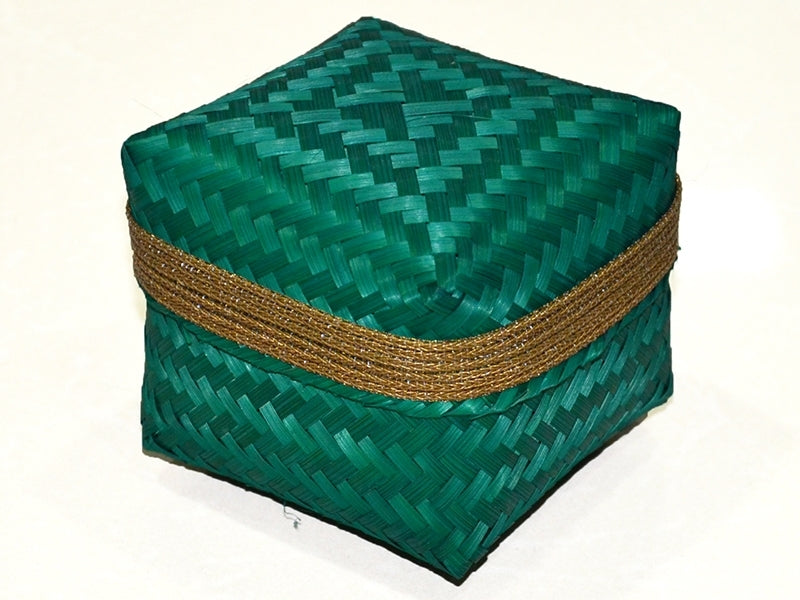 Bamboo Sliver Zari Gift Box Small Green
