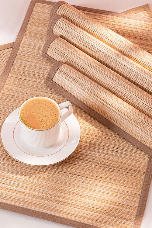 Bamboo Place Mats Plain Natural (Set of 6)