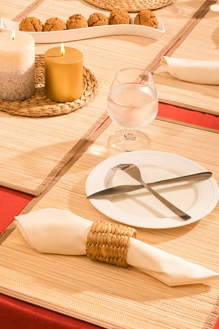 Bamboo Place Mats Plain Natural (Set of 6)