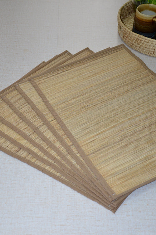 Bamboo Place Mats Plain Natural (Set of 6)