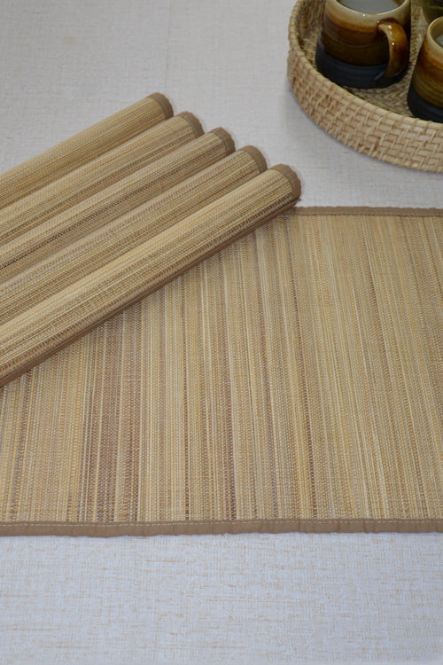 Bamboo Place Mats Plain Natural (Set of 6)