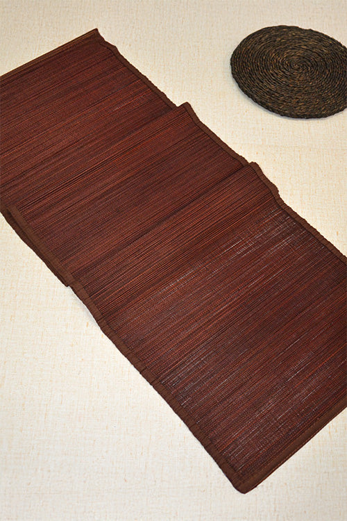 Bamboo Table Runner Plain Medium Brown