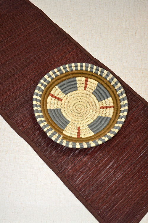 Bamboo Table Runner Plain Medium Brown