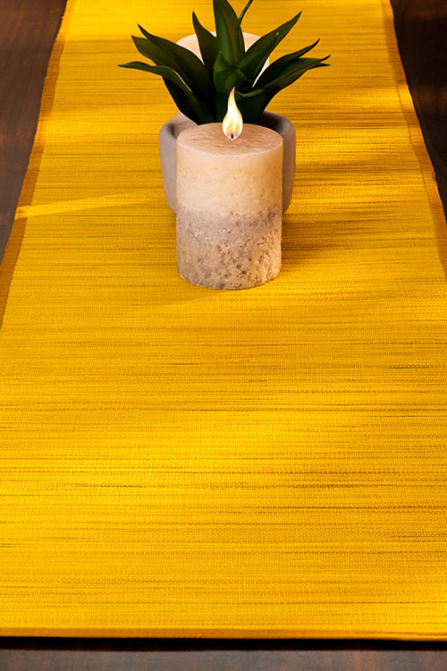 Bamboo Table Runner Plain Medium Mustard