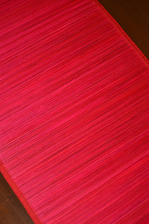 Bamboo Table Runner Plain Medium Red