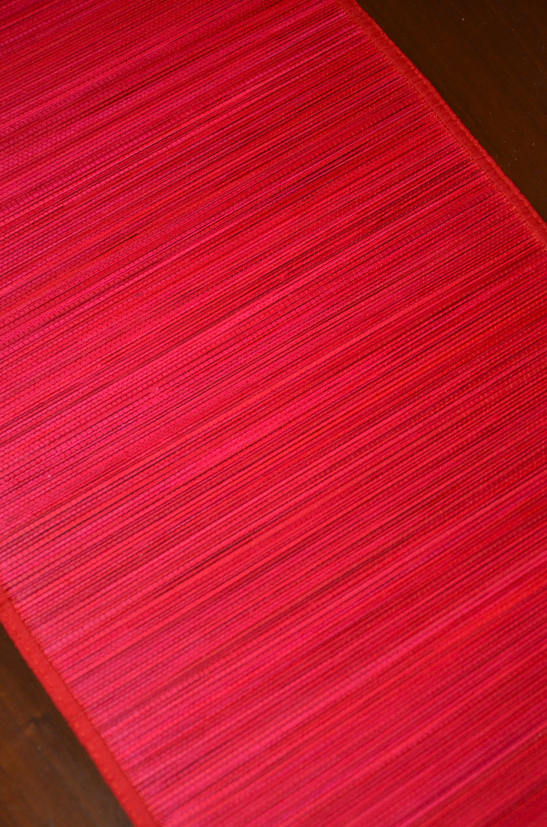 Bamboo Table Runner Plain Medium Red